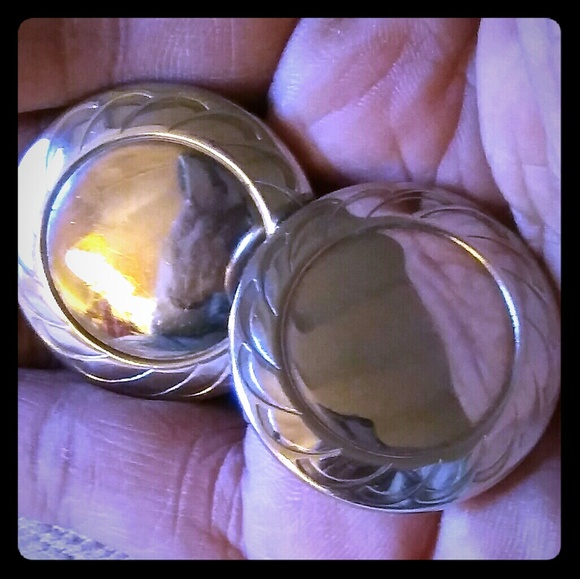 Jewelry Vintage Shiny Flat Button Earrings Poshmark